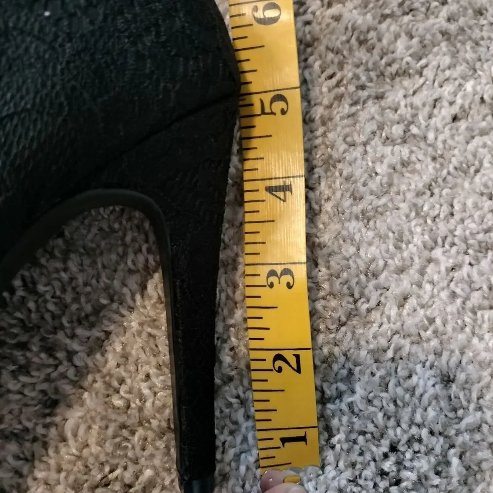 Call of Spring Astilama Lace Black  Over-the-Knee Stiletto Heel Boots Sz 9 NWOT